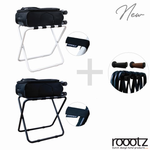White and Black Luggage Racks for Hotels